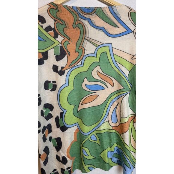 Free For Humanity Colorful Floral Animal Print Pullover Sweater Large - Picture 6 of 8